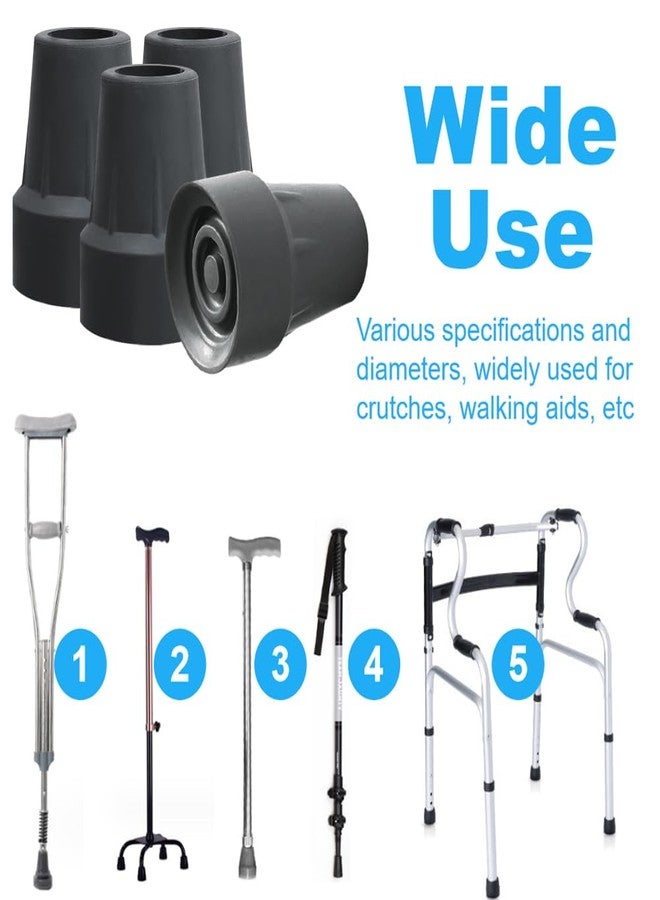 OBTANIM 4 Pack 3/4 Inch Replacement Rubber Cane Tips for Canes Crutch Walking Sticks and Walkers (Black) - Image 5